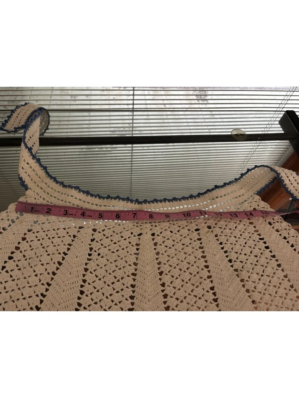 Vintage Crocheted Chevron Half Apron 40-50ss